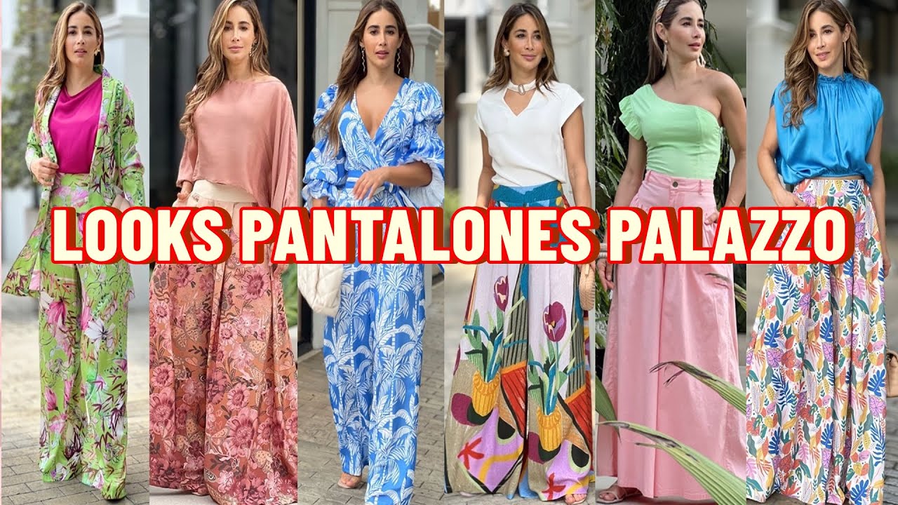 MODA Y TENDENCIA 2023 PANTALONES PALAZZO, OUTFITS Y LOOKS EN TENDENCIA/COMO VESTIR CON ESTILO 2023🌻🔥