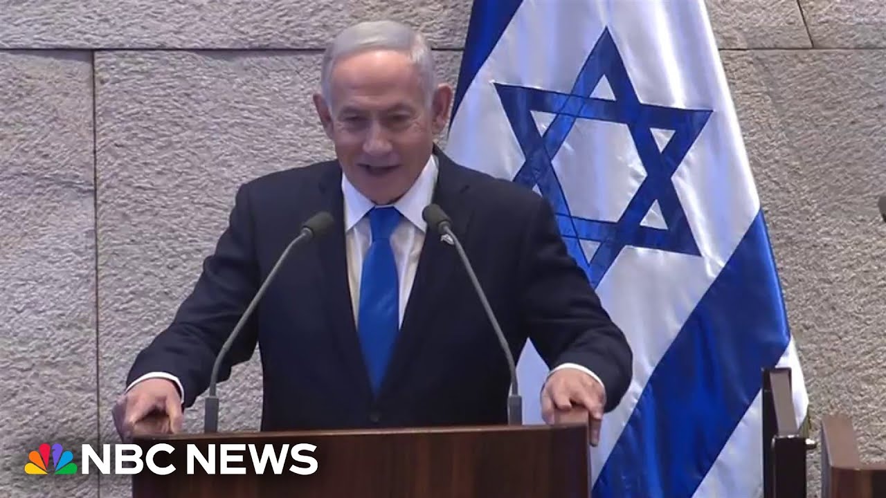 Watch: Netanyahu's full remarks as he welcomes Trump to Israeli Knesset