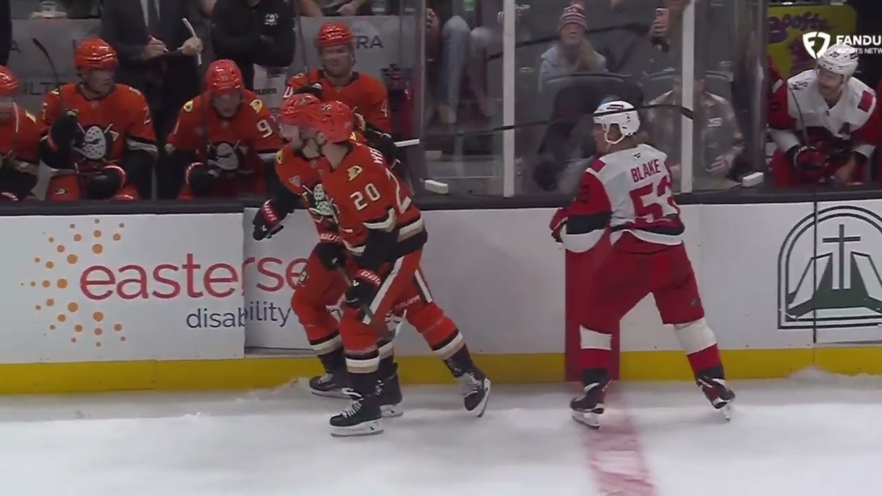 Carolina Hurricanes' Jackson Blake Fined for Slashing Anaheim Ducks' Jacob Trouba