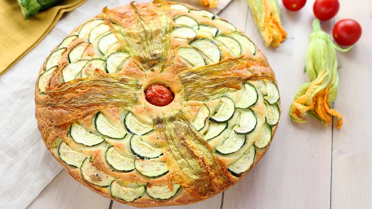TORTA SALATA SOFFICE FIORI DI ZUCCA & ZUCCHINE Ricetta Facile - Fatto in Casa da Benedetta