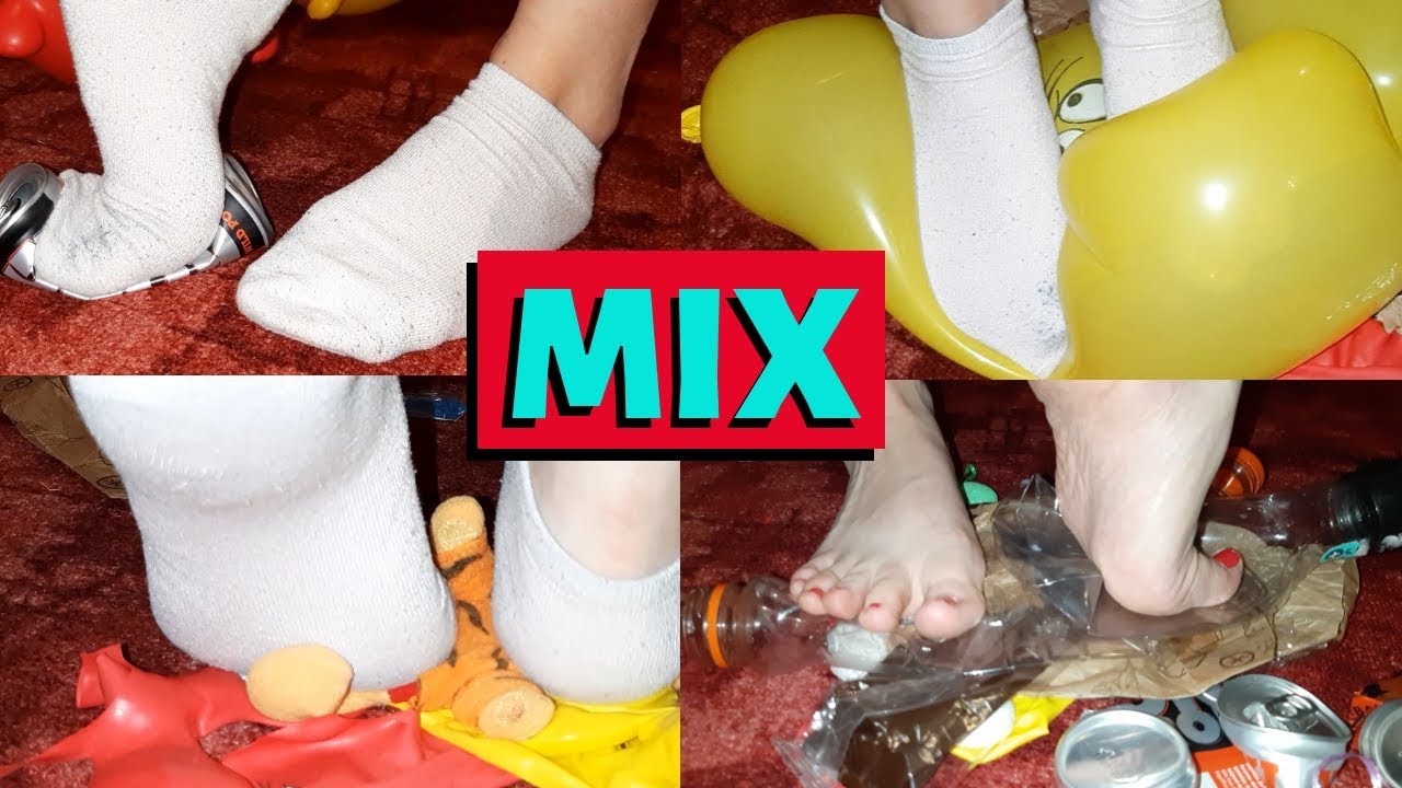 81 &ndash; GNADENLOSE &ldquo;wei&szlig;e&rdquo; Sneaker-S&ouml;ckchen: crushing Dosen, Plastik, Luftballons, Teddy ... &ndash; ASMR