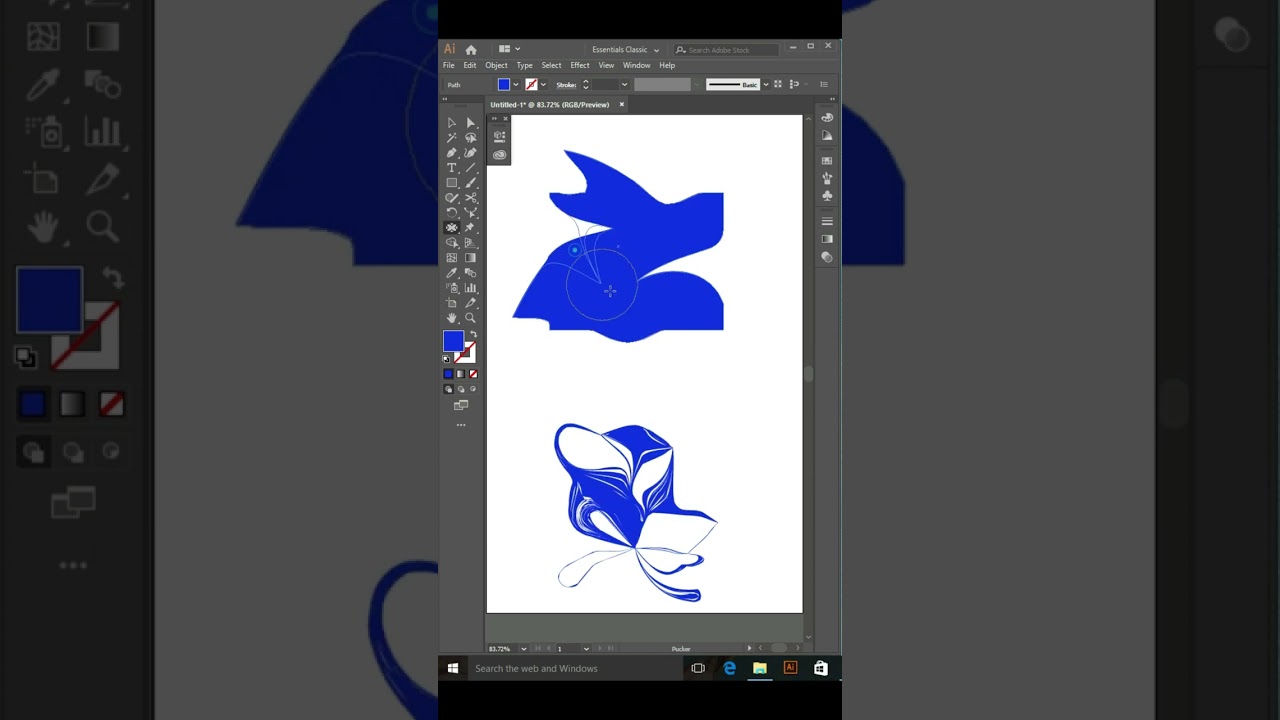 How to use Pucker tool in Adobe Illustrator
