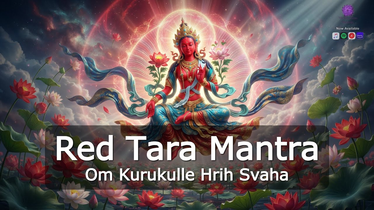 🌿528Hz Red Tara Mantra | Om Kurukulle Hrih Svaha | Attract Love, Blessings and Healing [Visualizer]