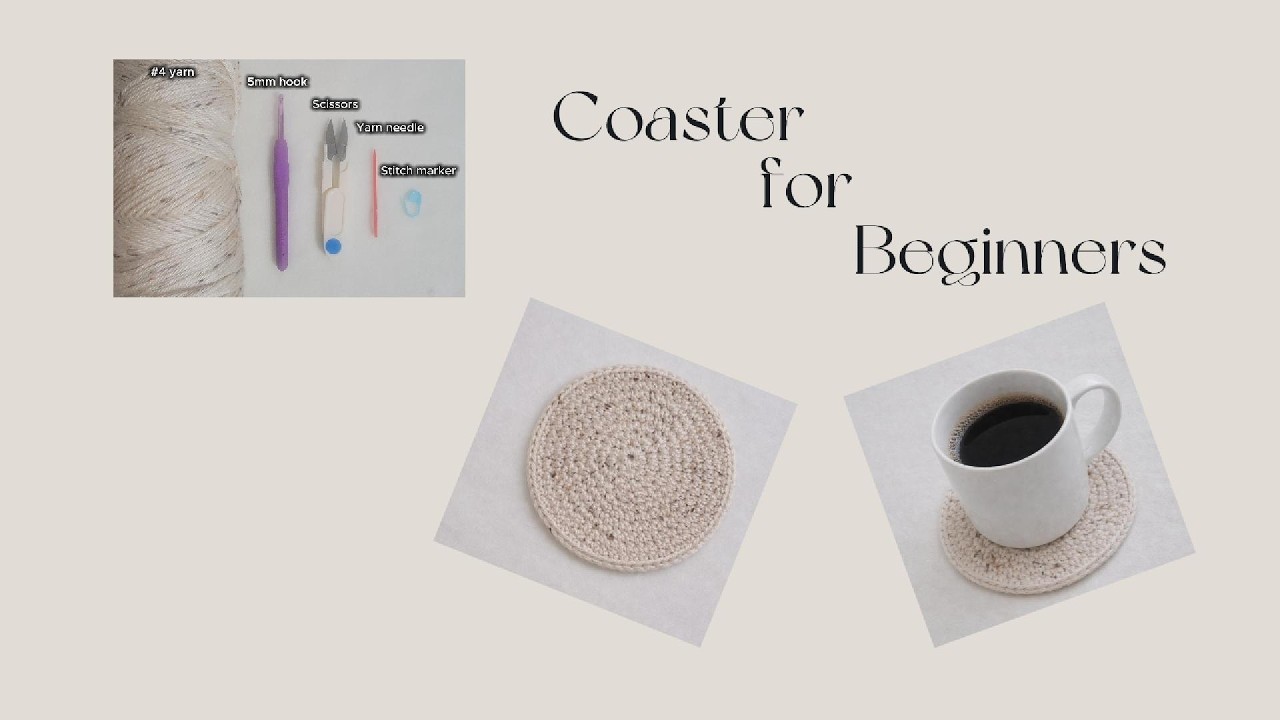 Easy Crochet Coaster for Beginners | Step-by-Step Tutorial