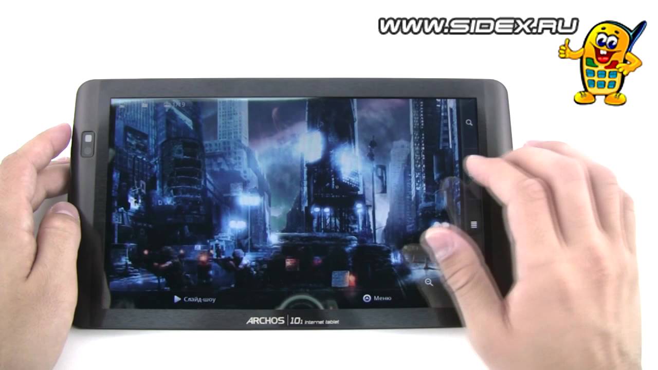 Sidex.ru: Видеообзор Android - планшета Archos 101 Internet Tablet