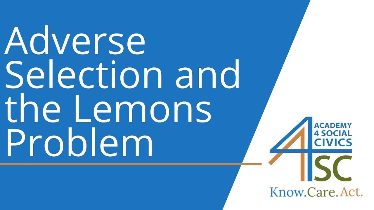 Adverse Selection and the Lemons Problem: A Sour Situation - Economic Theory Series | Academy 4 ...