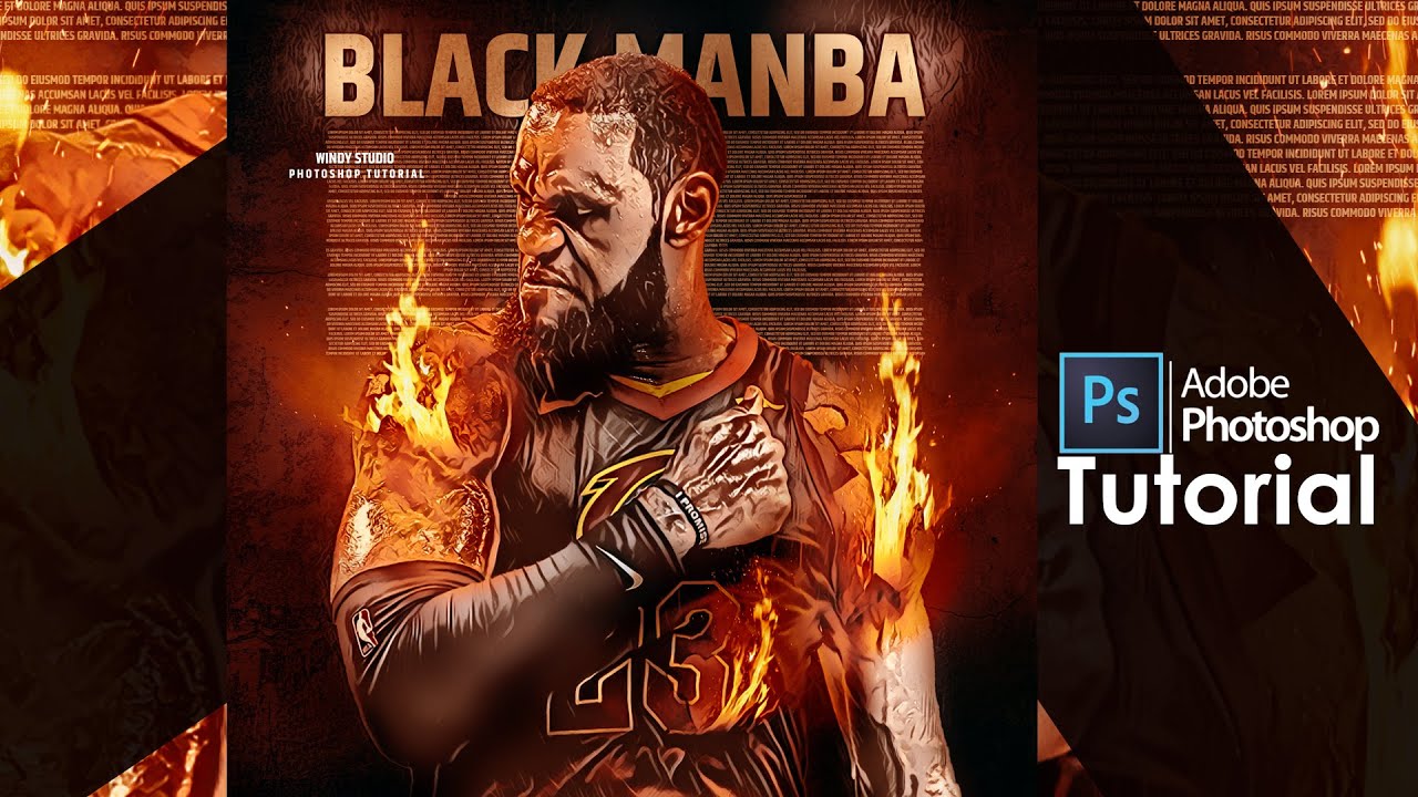 Adobe Photoshop Tutorial l Sports Poster Design l NBA