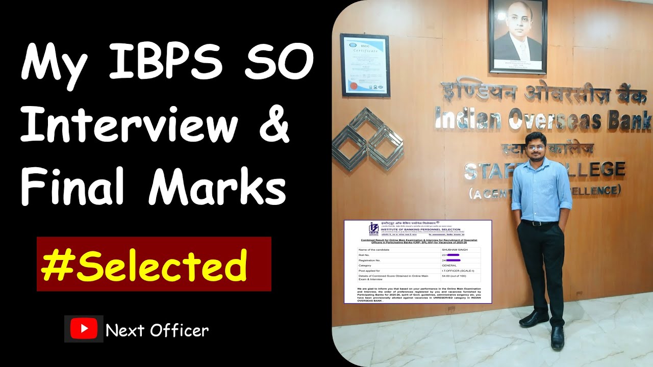IBPS SO Interview & Final Marks || Specialist Officer