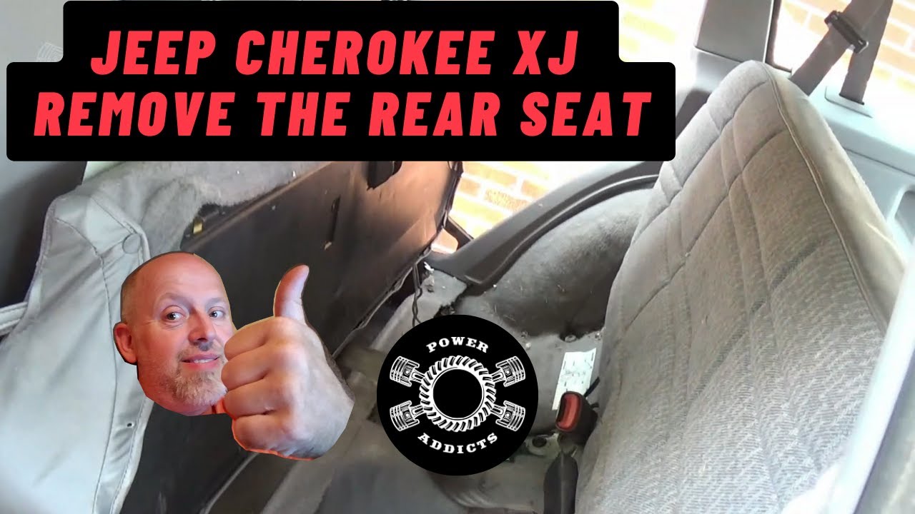 How to Remove XJ Rear Seats - Jeep Cherokee XJ Camper Trailer #poweraddictscrew #jeepcherokeexj