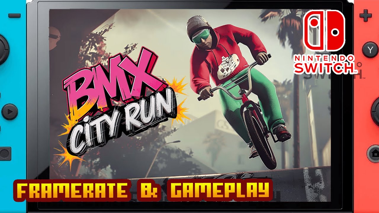 BMX CITY RUN - (Nintendo Switch) - Framerate & Gameplay