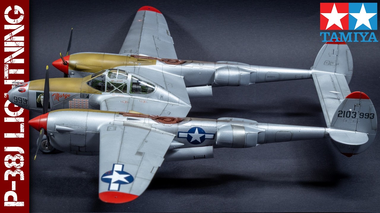 P38-J Lightning — натуральный металлический оттенок (модель Tamiya в масштабе 1/48)
