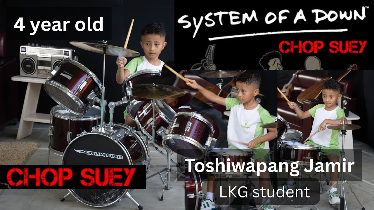 4 years old Toshiwapang Jamir playing System of Down - Chop Suey