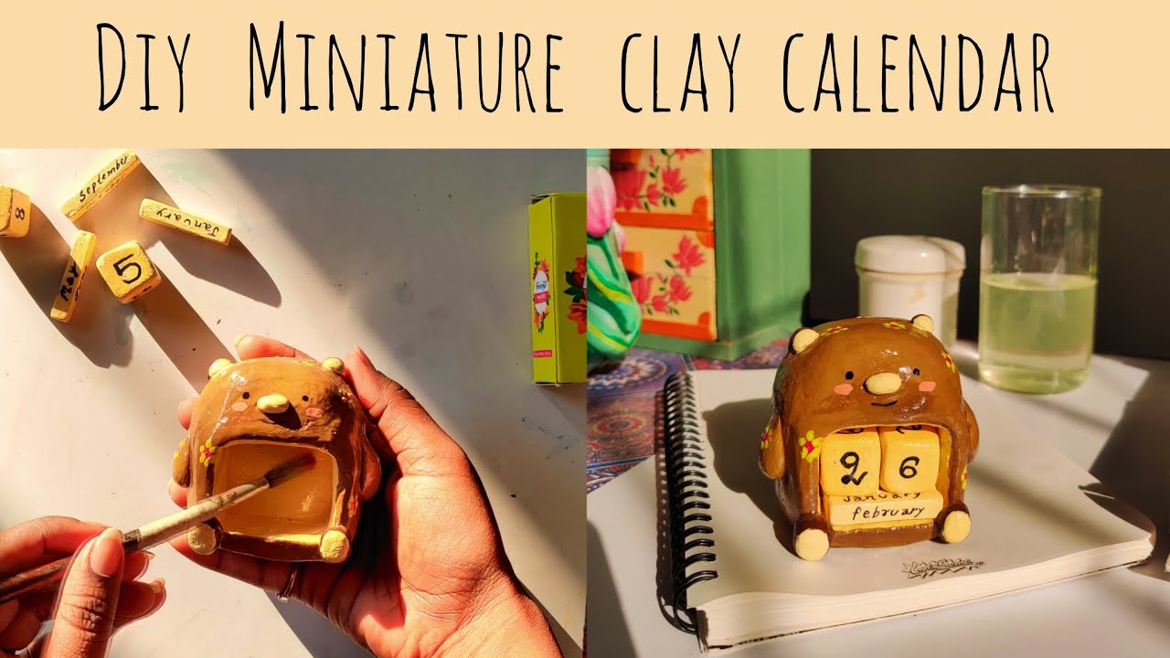 diy calendar | how to make a clay miniature calendar | diy clay calendar #calendar #artandcraft