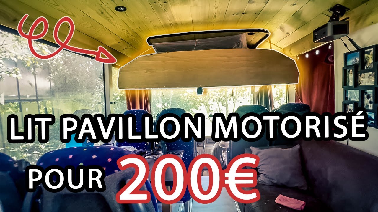 🛏️⚡️ GROS CHANGEMENT dans KARAMBAR 🚌  UN LIT PAVILLON ELECTRIQUE DIY pour 200€  - FAMILLE NOMADE