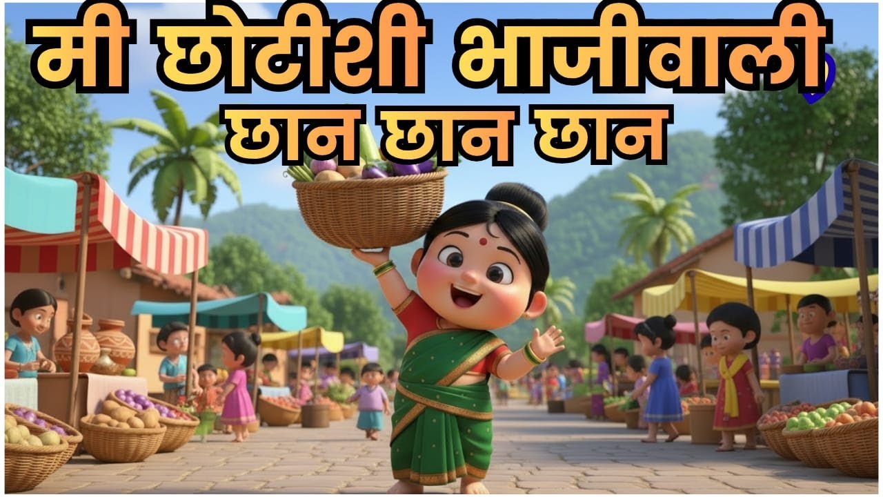 Me Chhotishi Bhajiwali | मी छोटीशी भाजीवाली छान छान छान! | Popular Marathi Balgeet | Kids Rhymes