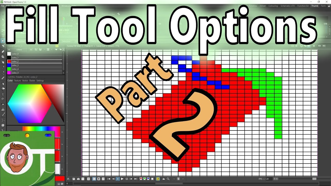 Fill Tool Options Part 2 - For multiple Drawings at once - OpenToonz Tutorial