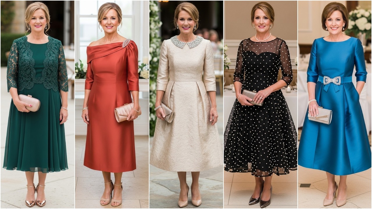 Stylish Petite Mother of the Bride Dresses Tea Length: Chic Evening Outfits for Wedding Guests