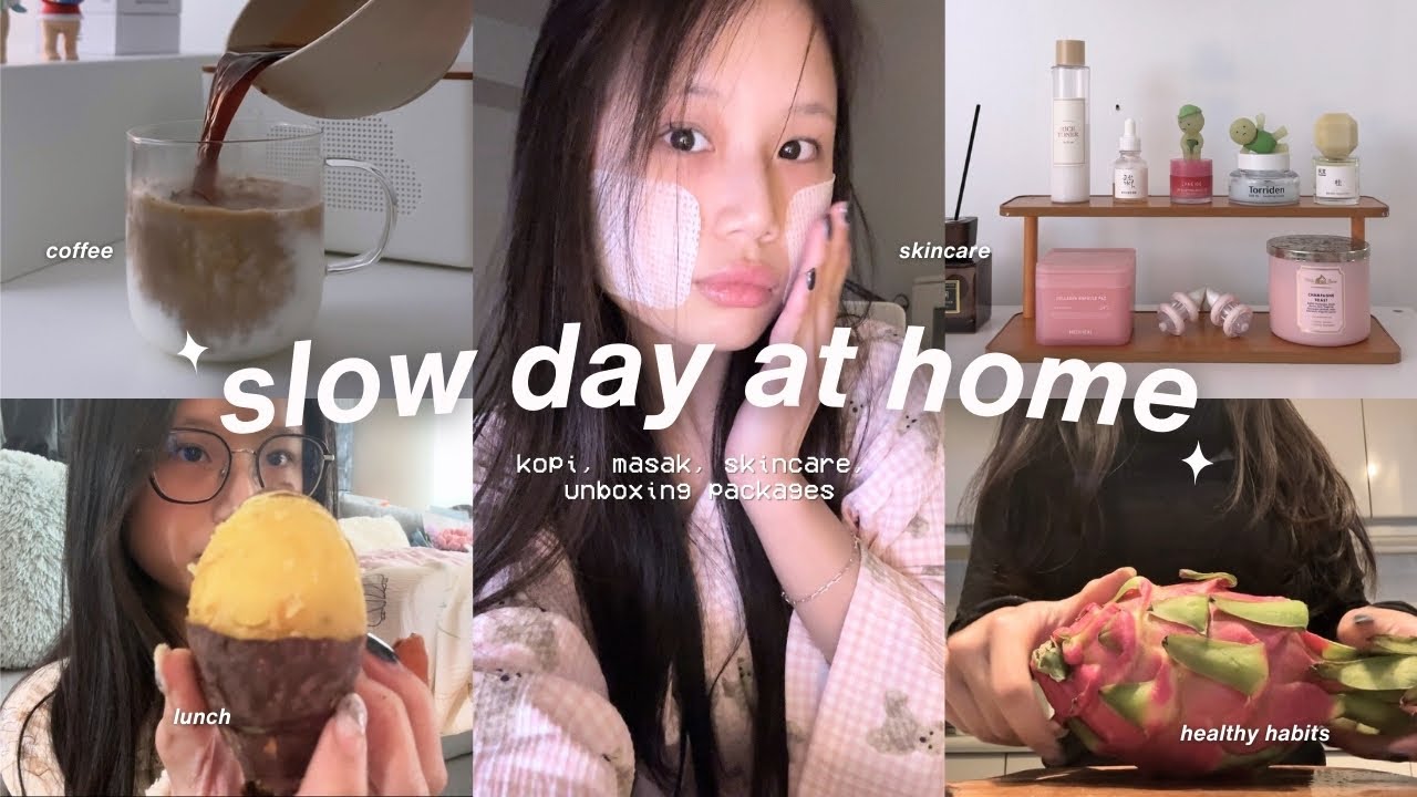 a realistic home vlog 🏠: morning coffee, masak, healthy habits, cleaning, unboxing, night skincare