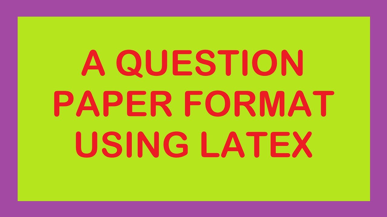 A question paper format using AMS LaTeX