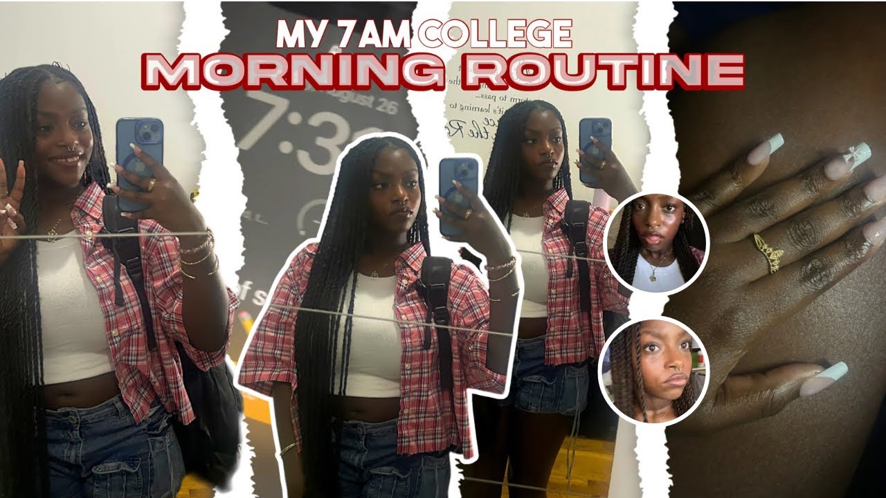 MY  7AM MORNING ROUTINE AS A COLLEGE STUDENT ♡ GRWM,Make up & chit chat and skincare💕 *LATE VLOG* 