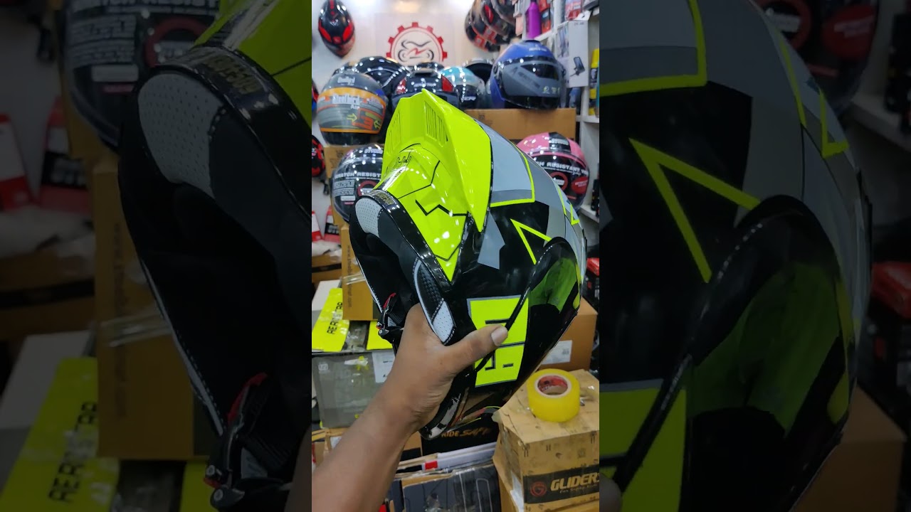 🖤💥 Steelbird SBA 20 09 Graphics Neon Black Helmet &ndash; Now at A2Z Bike Shop 💥🖤  #helmet