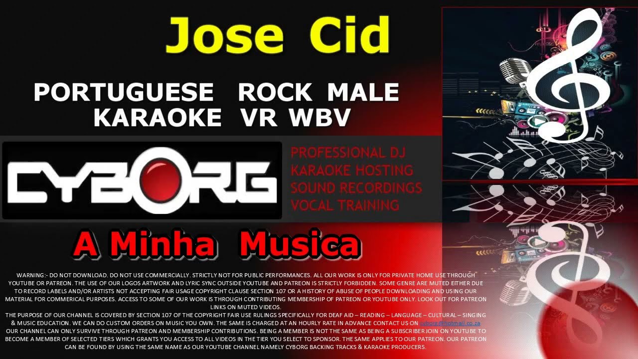Jose Cid   A Minha Musica PORTUGUESE ROCK MALE KARAOKE VR WBV