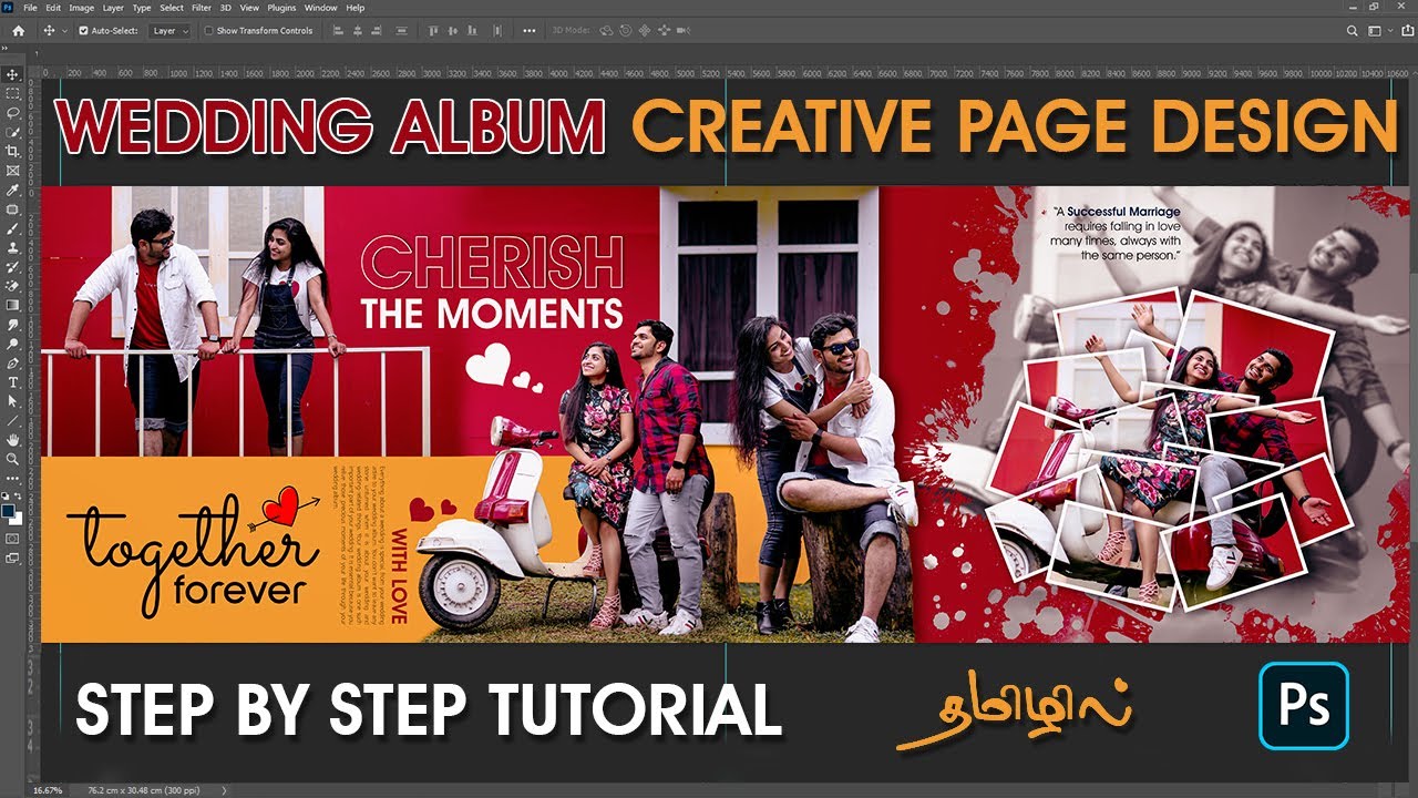 Wedding album creative page design tutorial using photoshop | Photoshop album design making tutorial