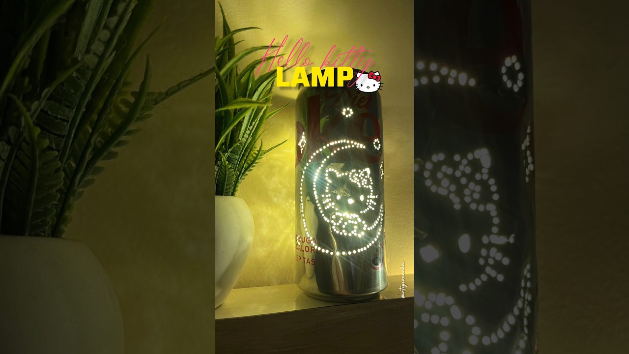 Diy Cute Hello Kitty Lamp 😲✨| DIY Upcycling Craft | Easy Room Decor Idea #trashtotreasure #dietcoke
