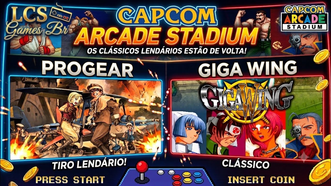Capcom Arcade Stadium 1  (Cl&aacute;ssico Arcade Nave Progear e Giga Wing) Gameplay