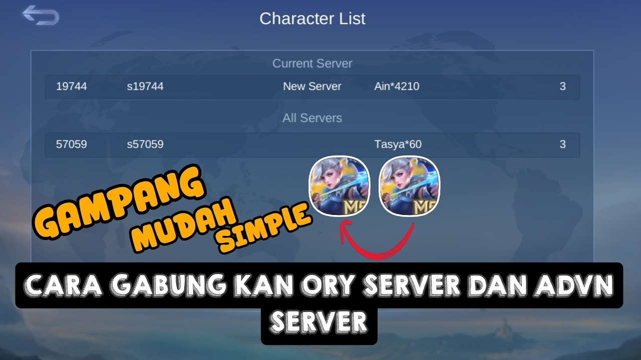 CARA MENYATUKAN ORIGINAL SERVER DAN ADVANCE SERVER MOBILE LEDENDS TERBARU‼️