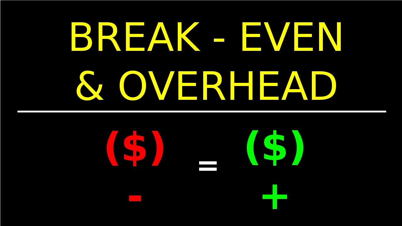 Break Even VS. Overhead...😀😀