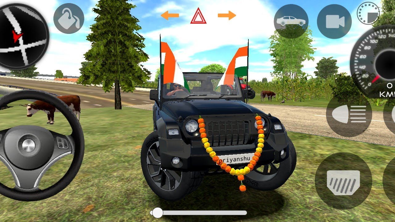 INDIAN 🇮🇳💥SIMULATOR CAR 3D 🔥 THAR GAME 💯 MODIFIED THAR😡#india#viral#youtubeshorts #games#indiancars 