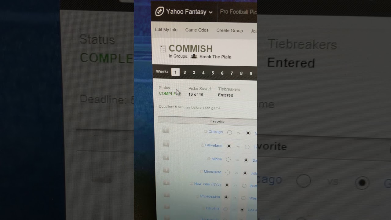 Yahoo NFL pick em tutorial