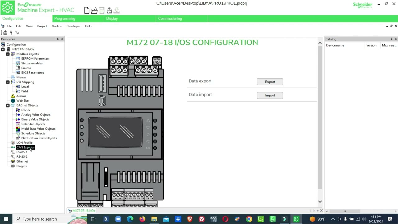 Schneider-EcoStruxure M172 - Конфигурация модуля расширения...