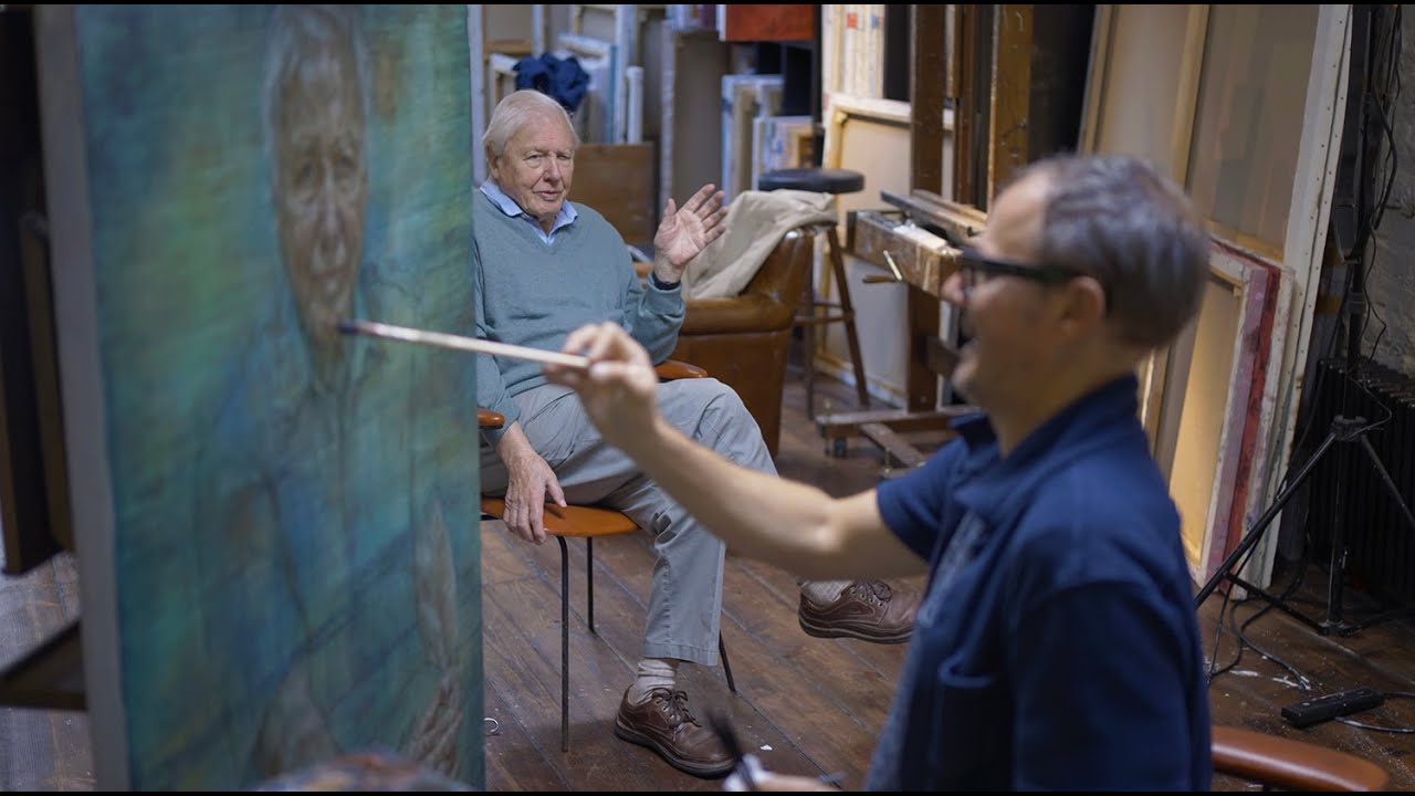 Jonathan Yeo paints Sir David Attenborough
