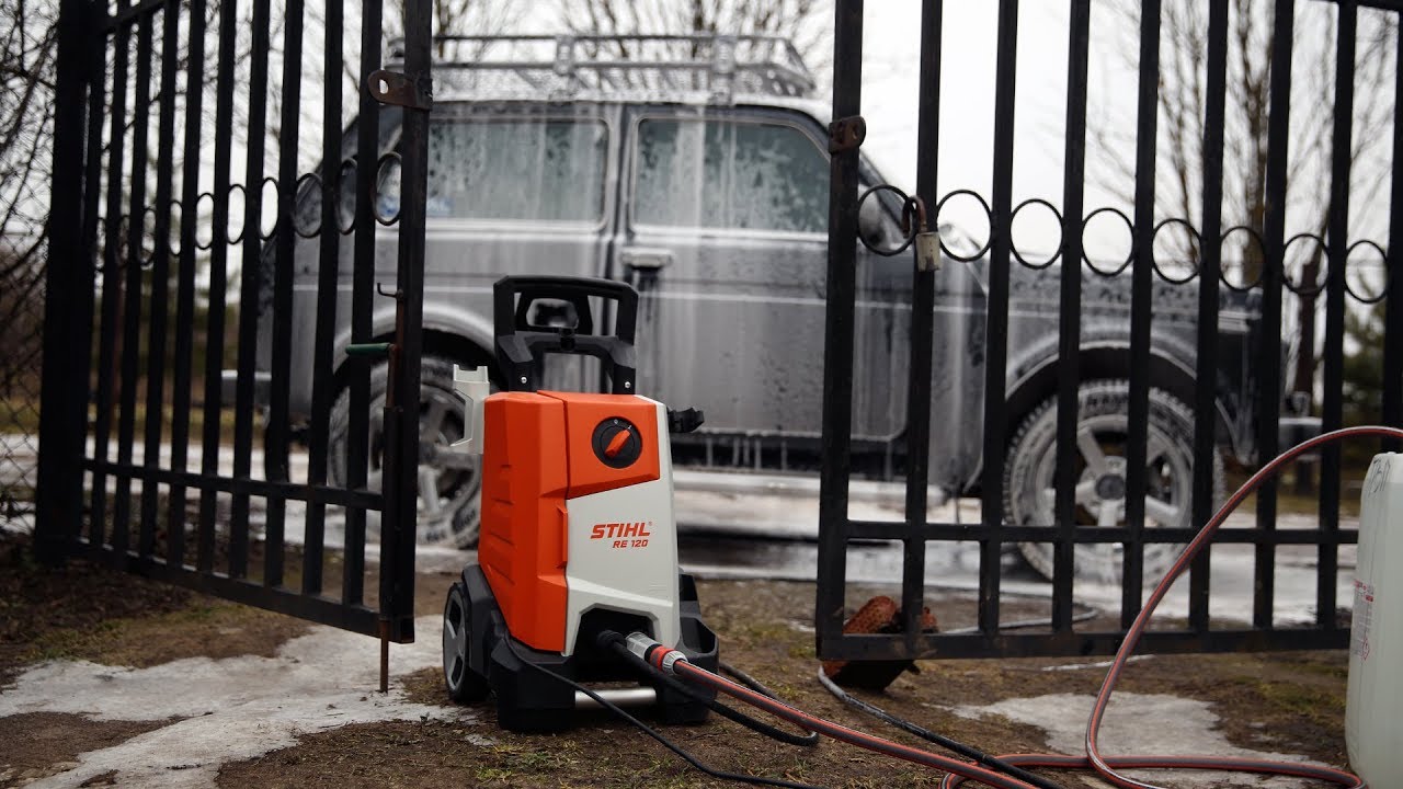 МОЙКА АВТОМОБИЛЯ ЗИМОЙ на ДАЧЕ - STIHL RE 120