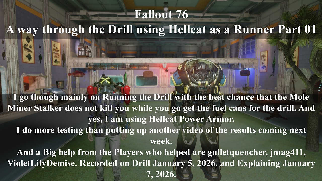 Fallout 76 A way through the Drill using Hellcat as a Runner Part 01