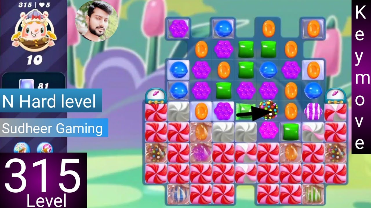 Candy crush saga level 315 । N Hard level । No boosters । Candy crush 315 help। Sudheer CC  Gaming