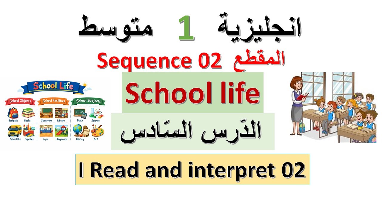 Sequence 02         School Life    Read and  interpret 2                  انجليزية 1 متوسط  الدرس 6