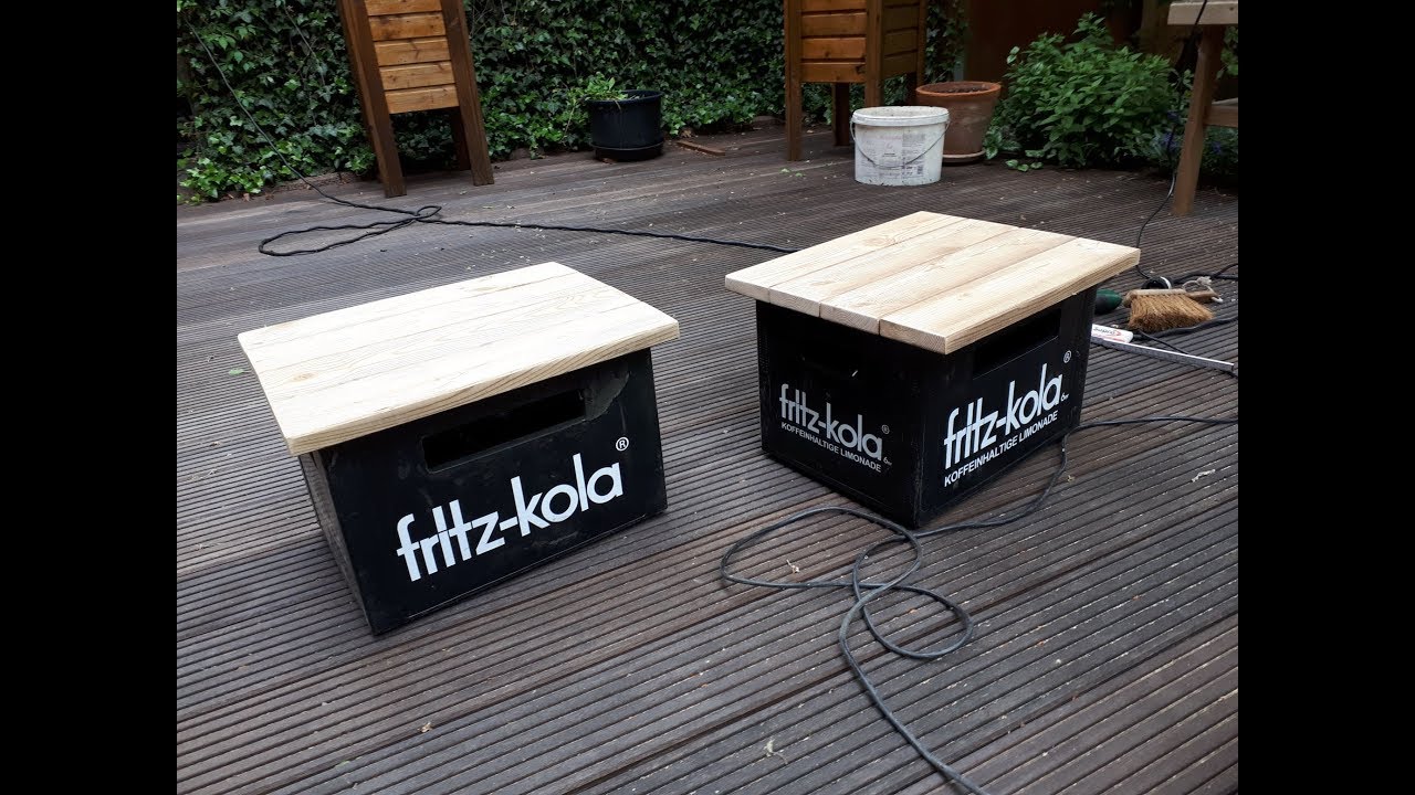 DIY Sitzgelegenheit Bierkasten Hocker Sitzmöbel Getränkekisten Tisch