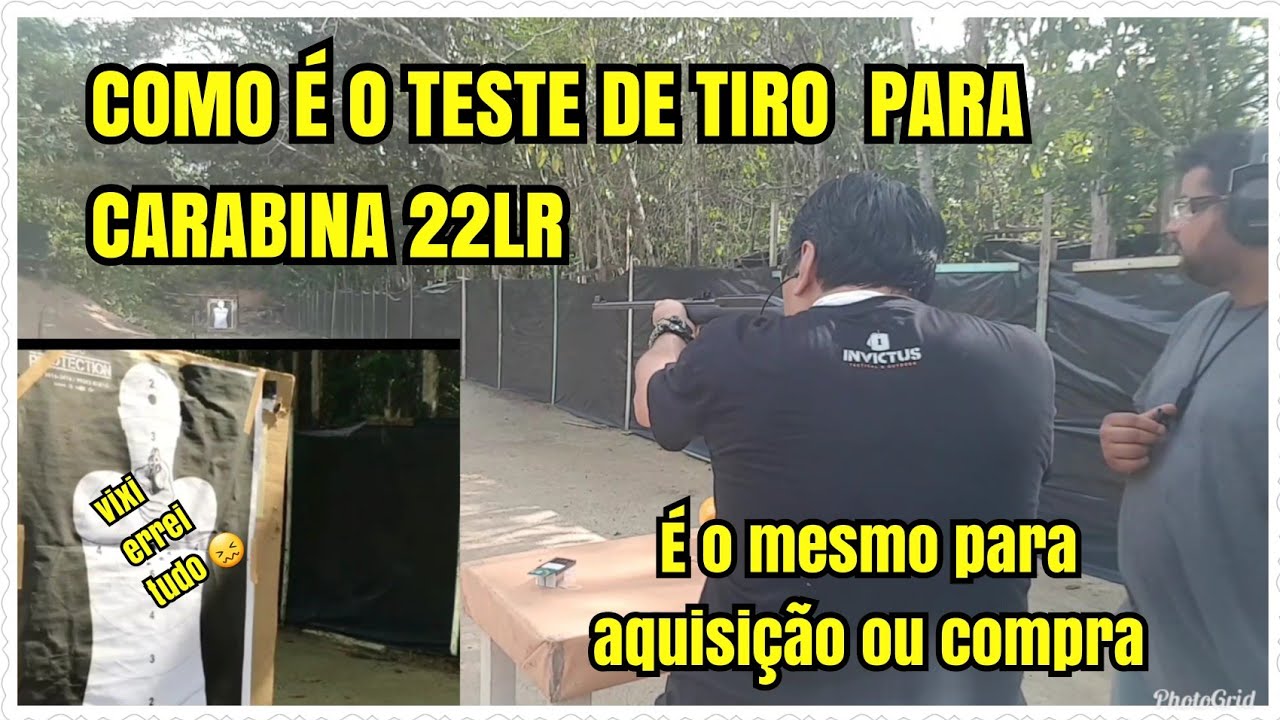Como &eacute; feito o teste de TIRO PARA registro de carabina 22LR