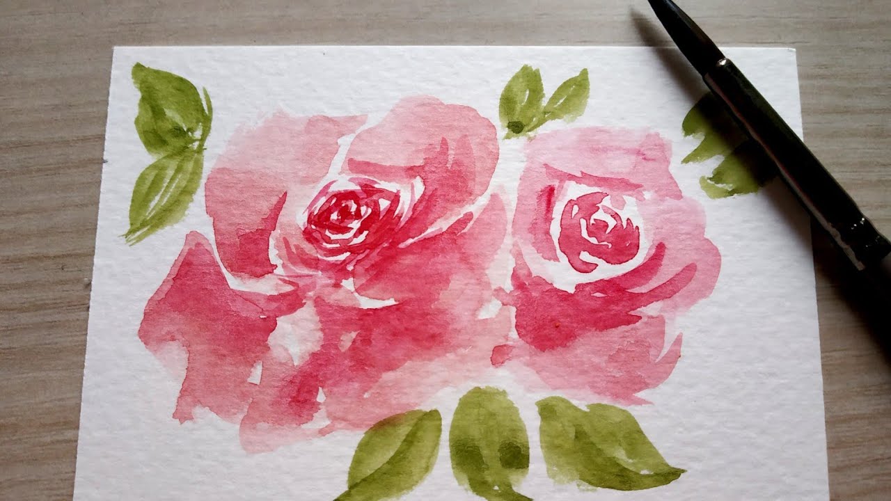 How to paint easy loose roses with me //watercolor painting ideas for beginners 