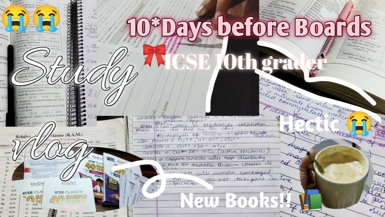 10*Days 😭left for Boards🌟||📚 ICSE 10th grader 🎀🤍#studyvlog 