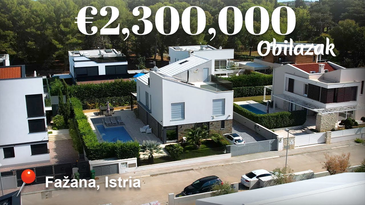 Obilazak €2.3M suvremene vile na elitnoj lokaciji u Fažani 2 red od mora