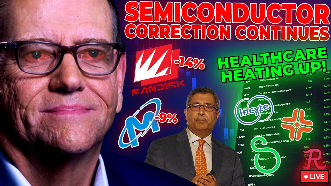 STOCK MARKET LIVE : SEMICONDUCTORS CONTINUE CORRECTION, HEALTHCARE HEATING UP