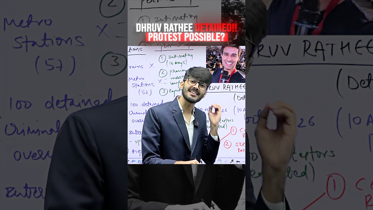 Dhruv Rathee Detained🚨 Protest Possible?😳 #protest #dhruvrathee #physicswallah #jantarmantar