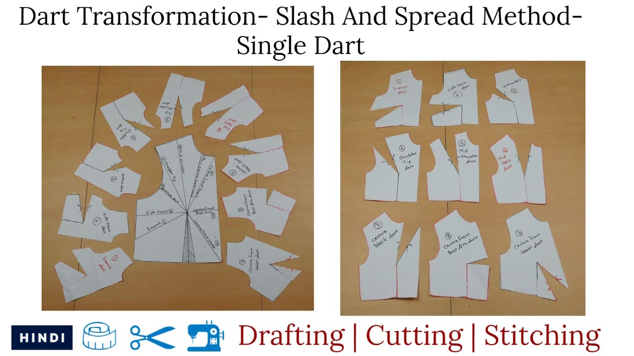 Beginner's Guide On Pattern Making- Dart Manipulation: Day 2- Slash And Spread Method- Single Dart