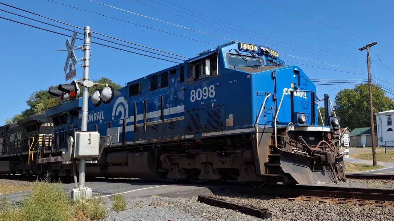 Hot wheel causes a traffic jam. Norfolk Southern trains in McVeytown, Pa 