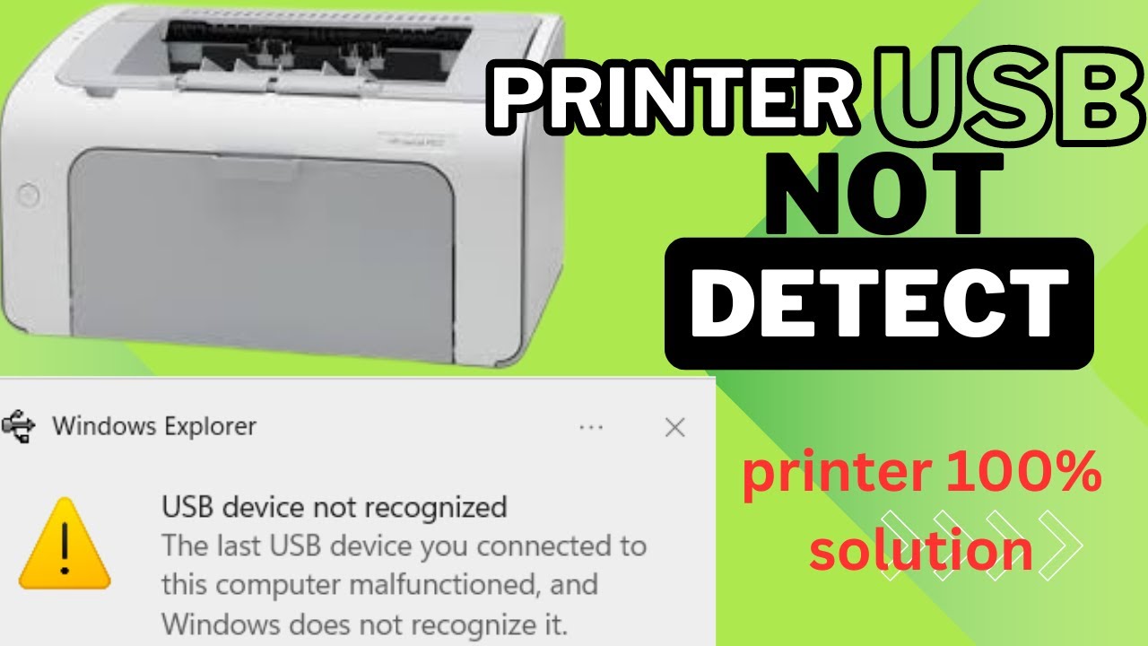 HP Laser jet  P1102- P1006- P1005 -1018 and all printer USB device not recognized 100% Solution