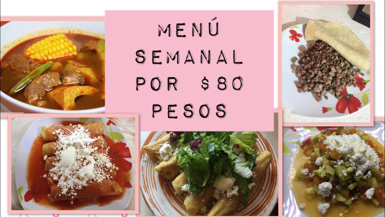Menú semanal por 80 pesos //dulce cleaning at Home